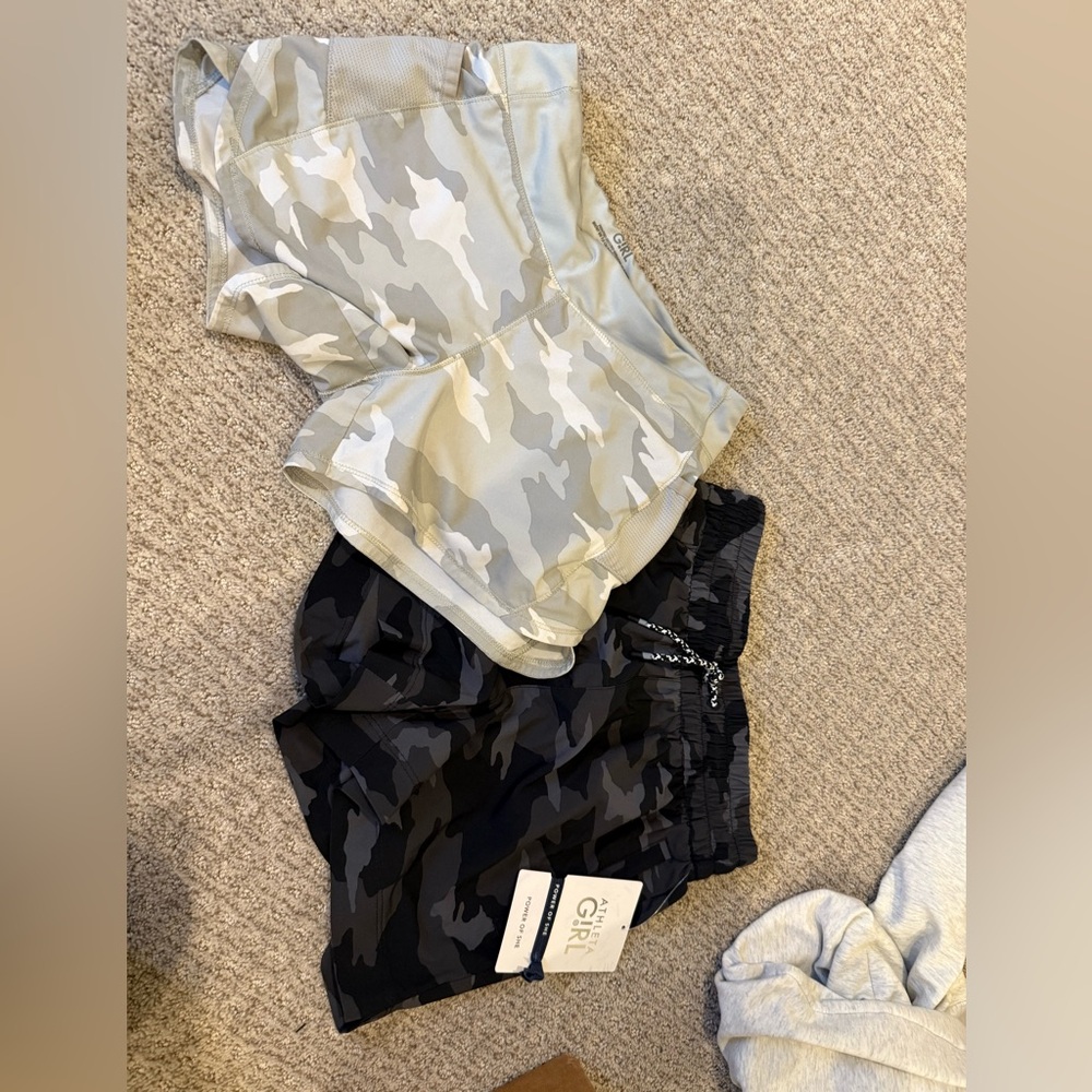 Athletic girl two pair shorts